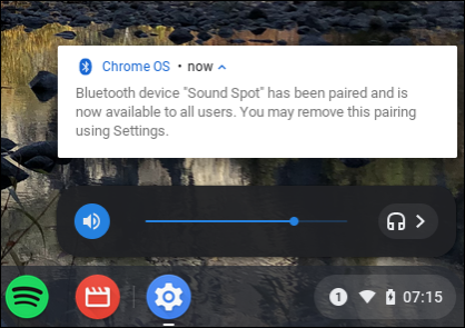 Snapshot of a notification on the Chromebook display.
