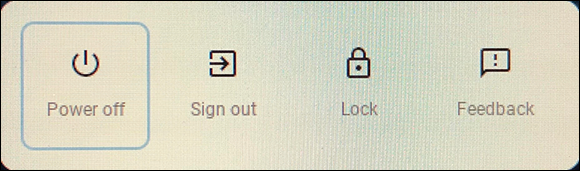 Snapshot of locking the Chromebook with the Lock menu.