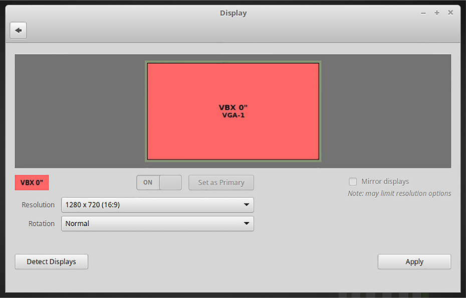 The figure shows a screenshot illustrating how most desktop environments provide GUI tools to help you set your display’s resolution.