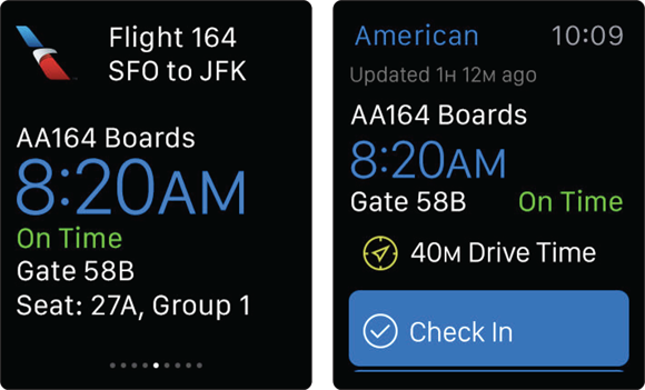 The American Airlines app notifies you of changes to your flight and more.