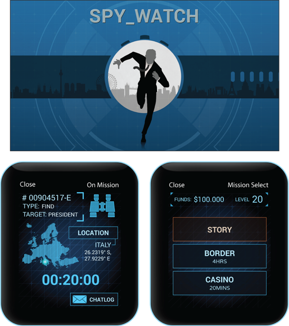 A stealthy spy game for Apple Watch called (you guessed it) Spy_Watch.