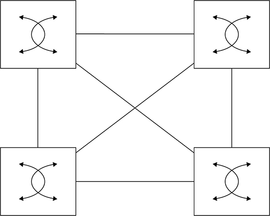 The figure shows an example of a standard underlay topology. 