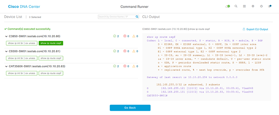 The figure shows a screenshot illustrating the DNA Command Runner. 