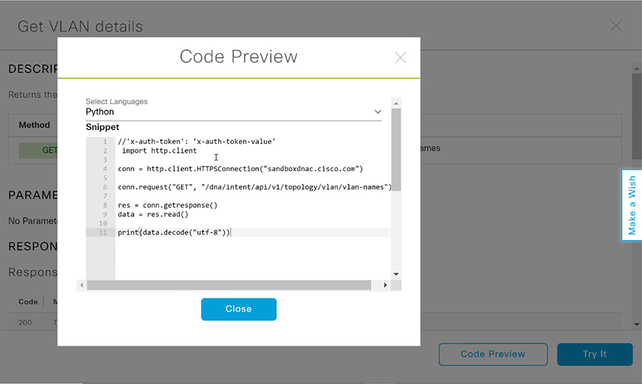The figure shows a screenshot illustrating the Code Preview feature. 