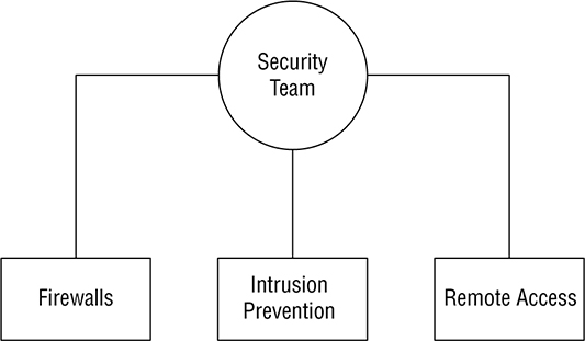 The figure shows an example of the Security Silo Team. 