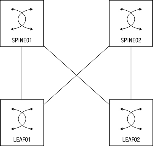 The figure shows an example of the Puppet Lab’s network topology. 