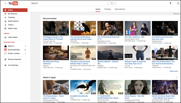 Screenshot of the YouTube search results displaying a series of videos, where each video image is a thumbnail.