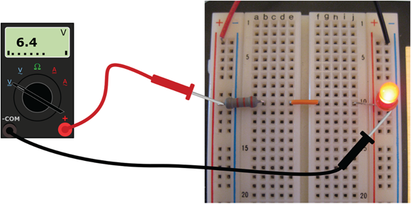 Measure the voltage supplied by the battery pack.