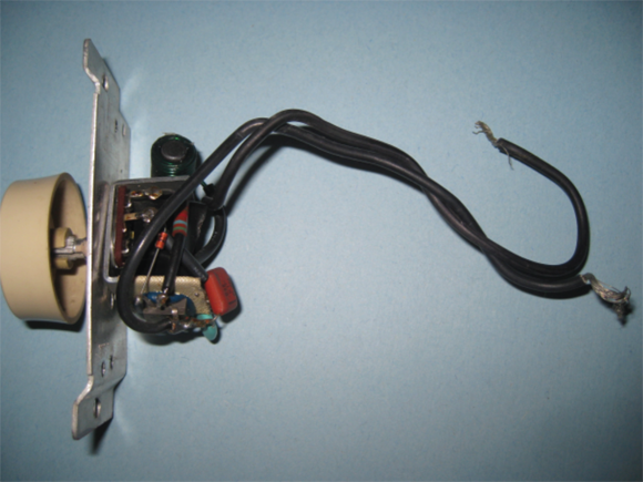 A dimmer switch is a simple electronic circuit with just a few components.
