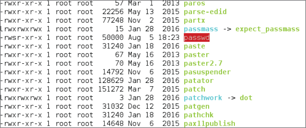 Snapshot of the result obtained from reviewing a file system of a potentially compromised system.