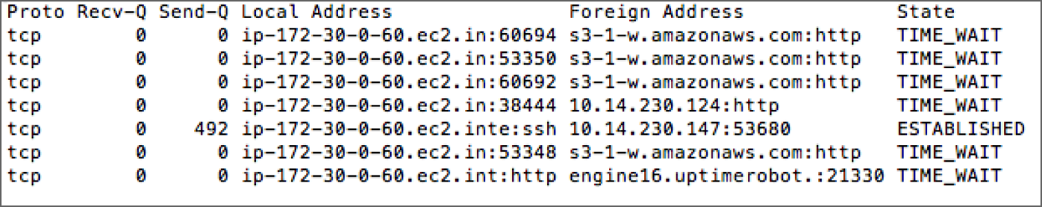 Snapshot of the output generated from reviewing the data gathered by the first responder to a security incident.