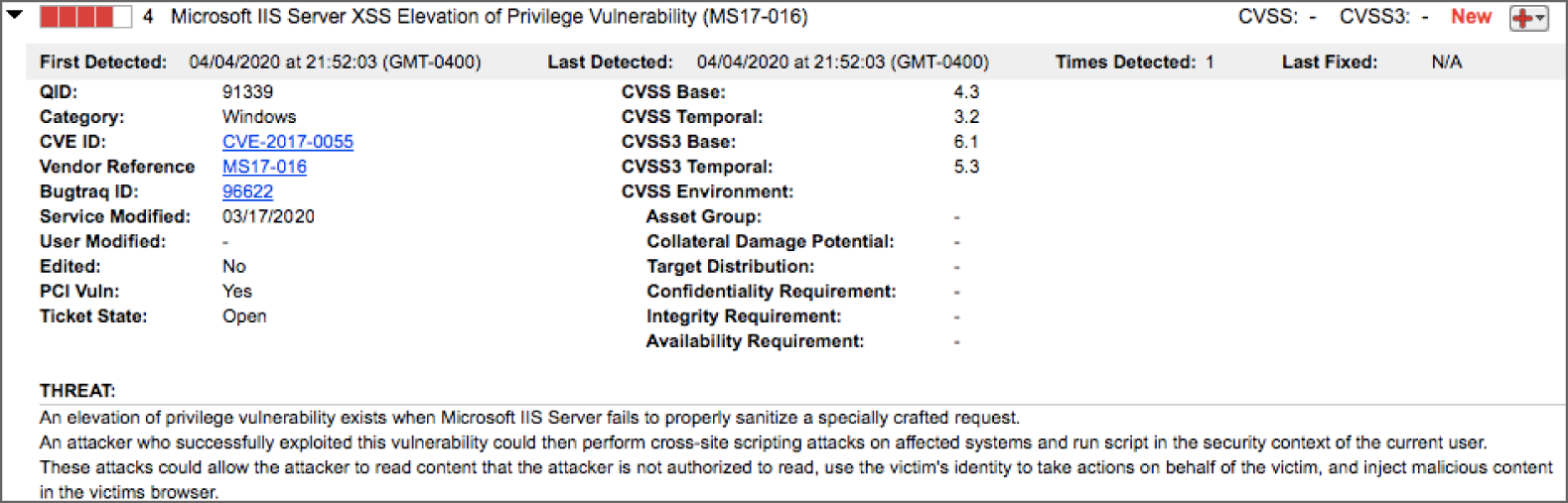 Snapshot of finding the best approach to resolve the issues discovered from scanning a web server.