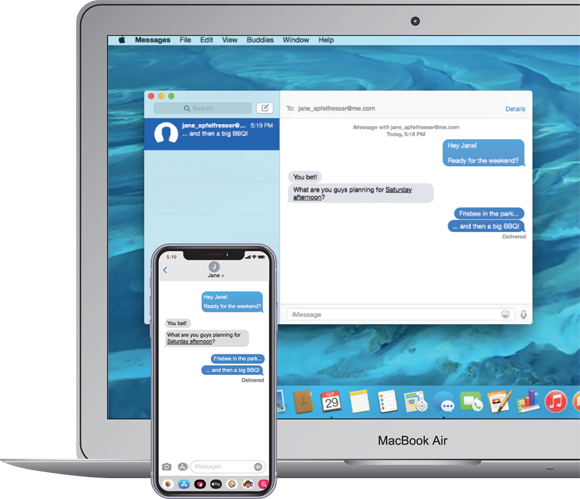 “Screen captures depicting Sending and Receiving Text Messages from Your Mac with iPhone capture.”