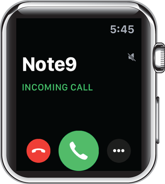 Screen captures depicting Receiving Calls on Your Apple Watch.