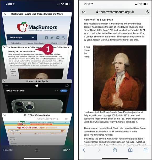 Screen captures depicting Finding a Page and Displaying It.