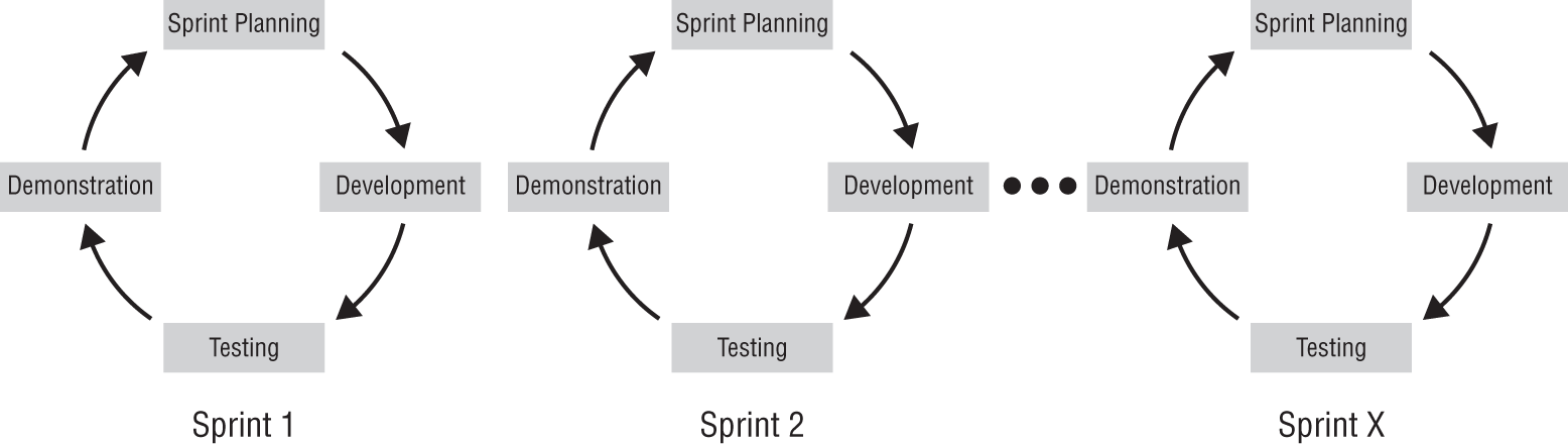 Schematic illustration of the agile sprints.