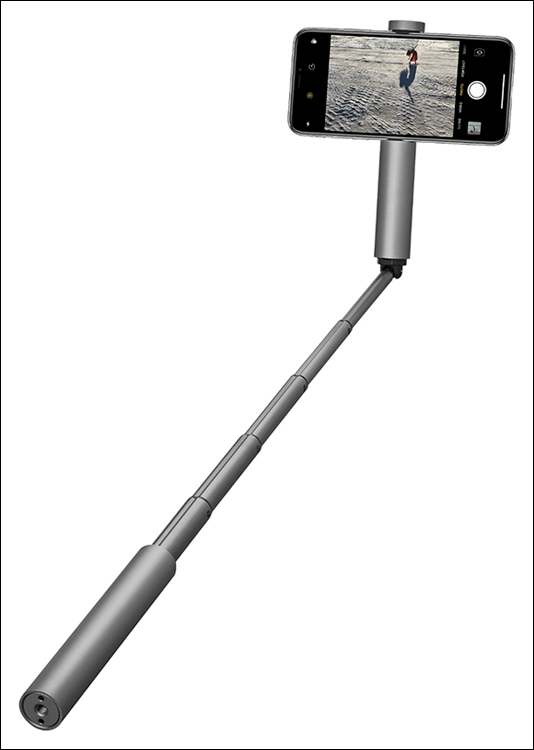 Photo depicts a portable and good quality selfie stick made by CliqueFie.