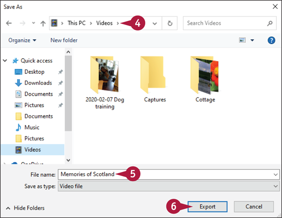 Snapshot of the save as dialog box that lets to select the location of the file to be saved.