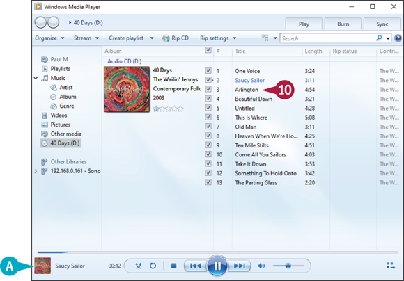 Snapshot of playing another song by double-clicking the music file from the details pane.