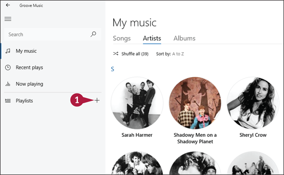 Snapshot of creating a playlist by clicking create a new playlist icon.