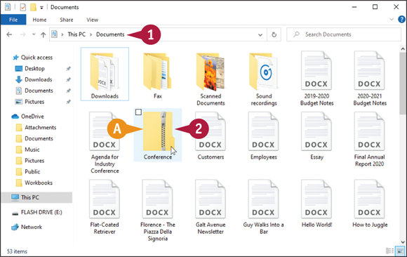 Snapshot of the folder open page with a compressed file.