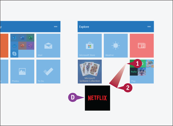 Snapshot of moving an item from one place to another by using finger or stylus.