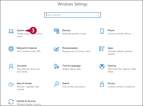 Snapshot of the setting dialog box from which the system is indicated.