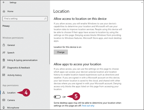 Snapshot of the privacy screen that lets to access the location.