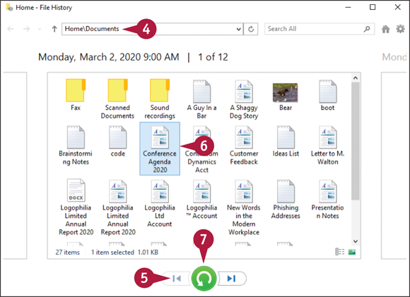 Snapshot of the open folder page that displays the folder that contains the file.