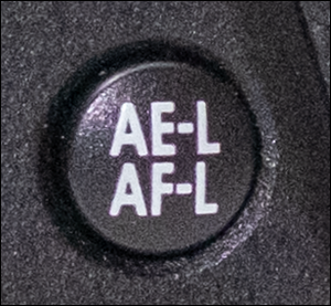 Image of the AE-L/AF-L button which is used to lock exposure and focus to take a picture.