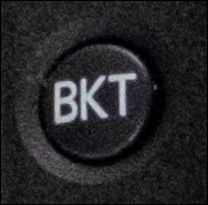 Image of the BKT button located on the left side of the camera when pointing it toward the
subject, to rotate the main command dial.