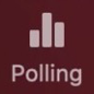 Image of the Polling icon that launches one of the polls created specifically for a webinar.
