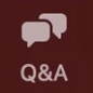 Image of the Q&A icon that displays the questions that attendees have asked.