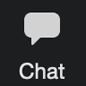 Image of the Chat icon that sends a message to other webinar attendees, a panelist, or everyone on the call.