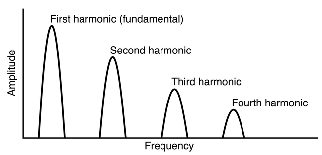 Figure 1.5 Harmonics. Note: complex waves without harmonic timbre (noise, for example) contain sine waves that are not integer multiples of the fundamental.