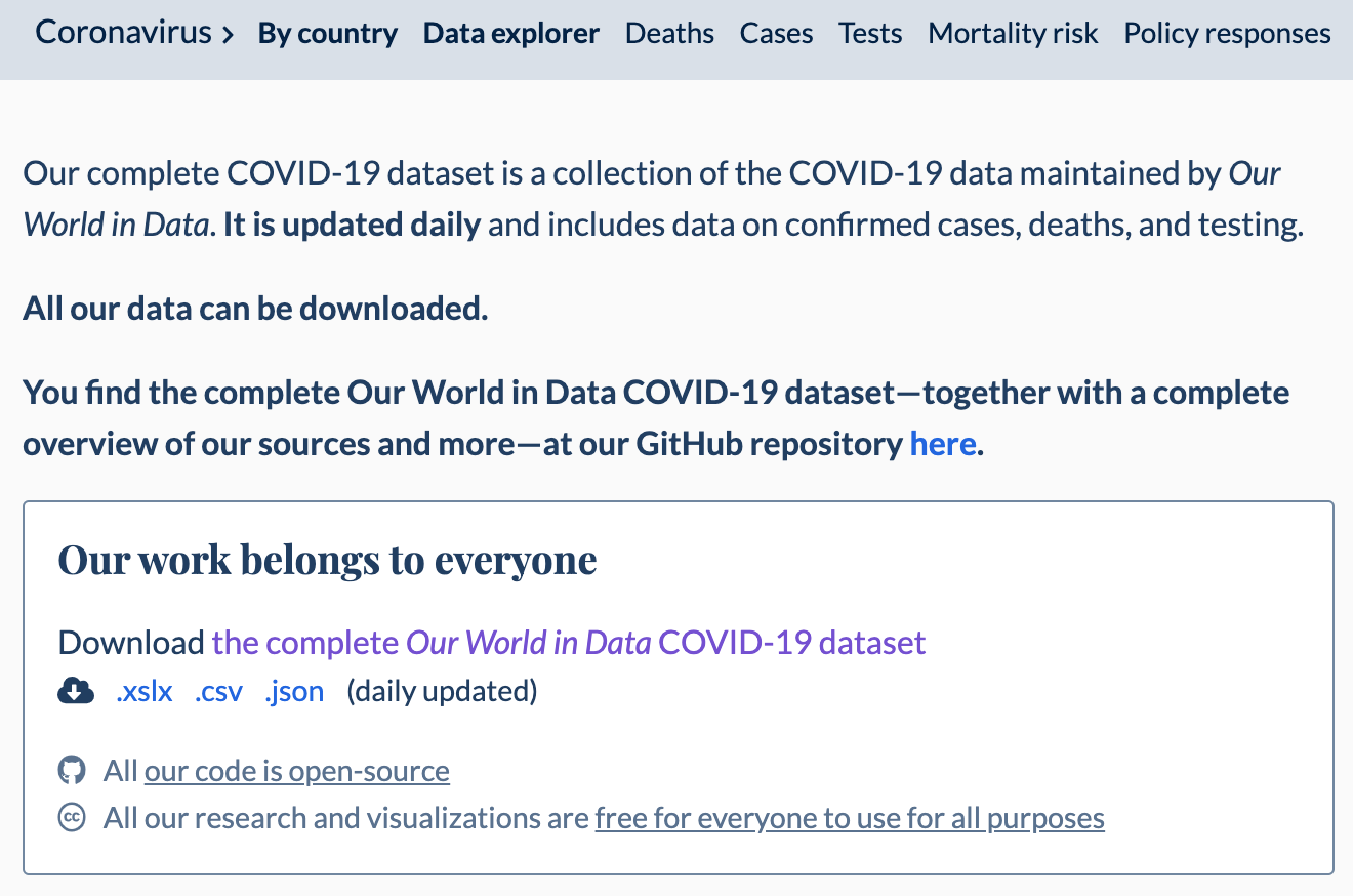 A working CSV dataset download link.