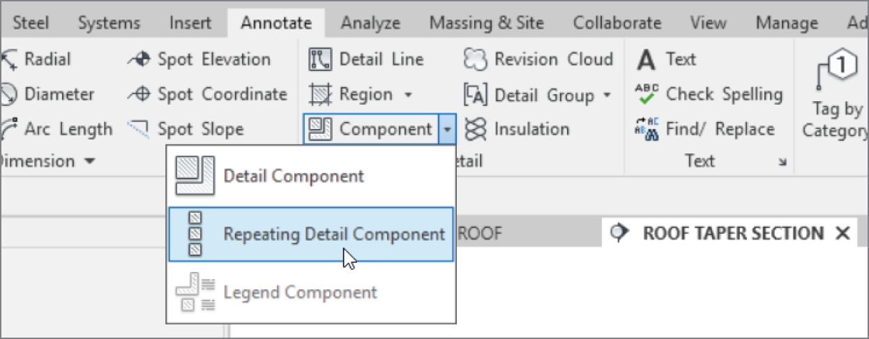 Select Component ➣ Repeating Detail Component.