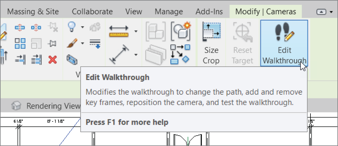 Selecting Edit Walkthrough