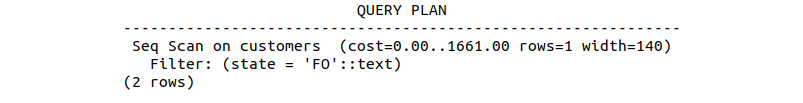 Figure 8.14: Query plan of a sequential scan with constraint
