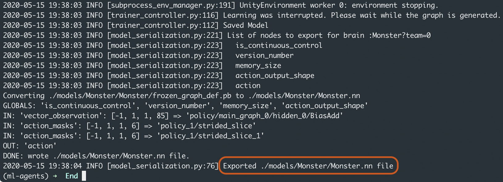 Figure 10.26 – The path to the trained model file
