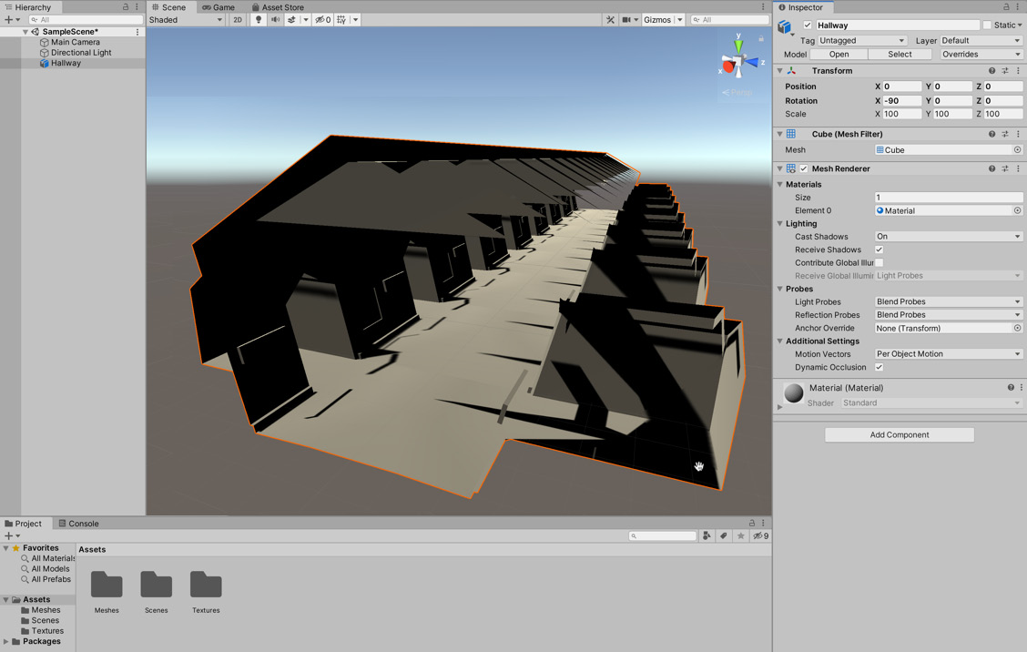 Figure 11.4 – Adding the Environment mesh to the scene
