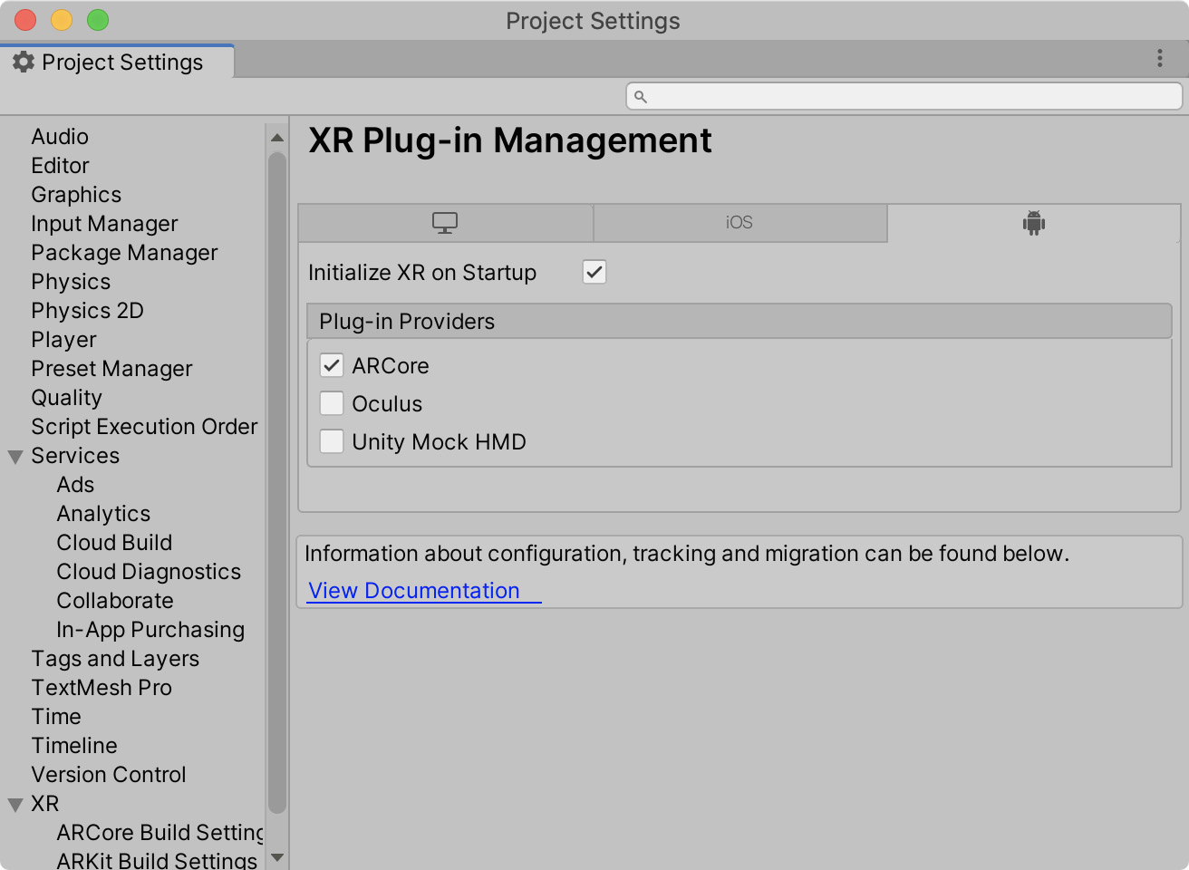 Figure 13.7 – Installing ARCore
