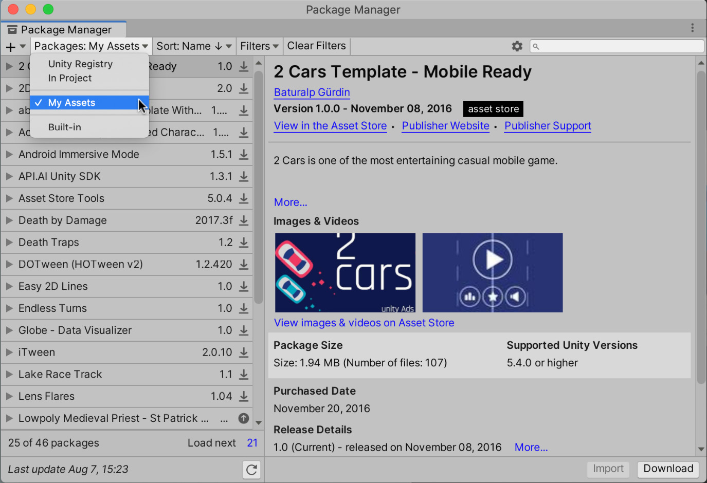 Figure 13.13 – The My Assets package scope
