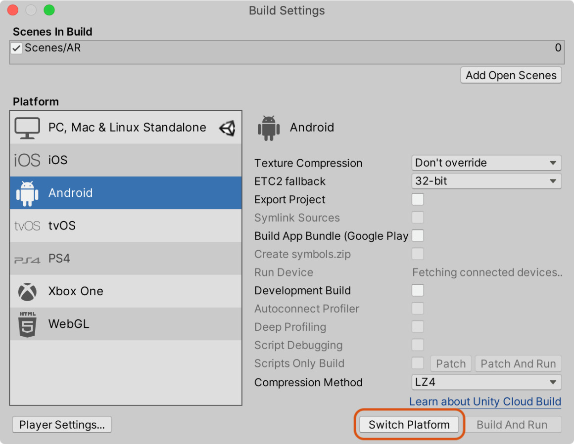 Figure 13.23 – Switching to Android
