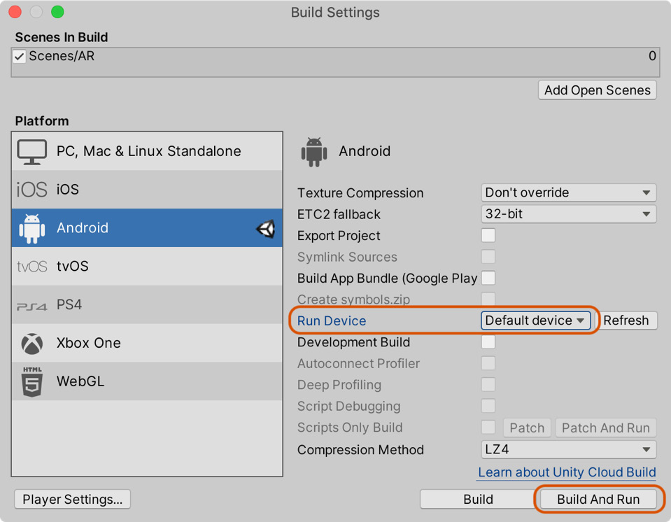 Figure 13.24 – Choosing a Run Device
