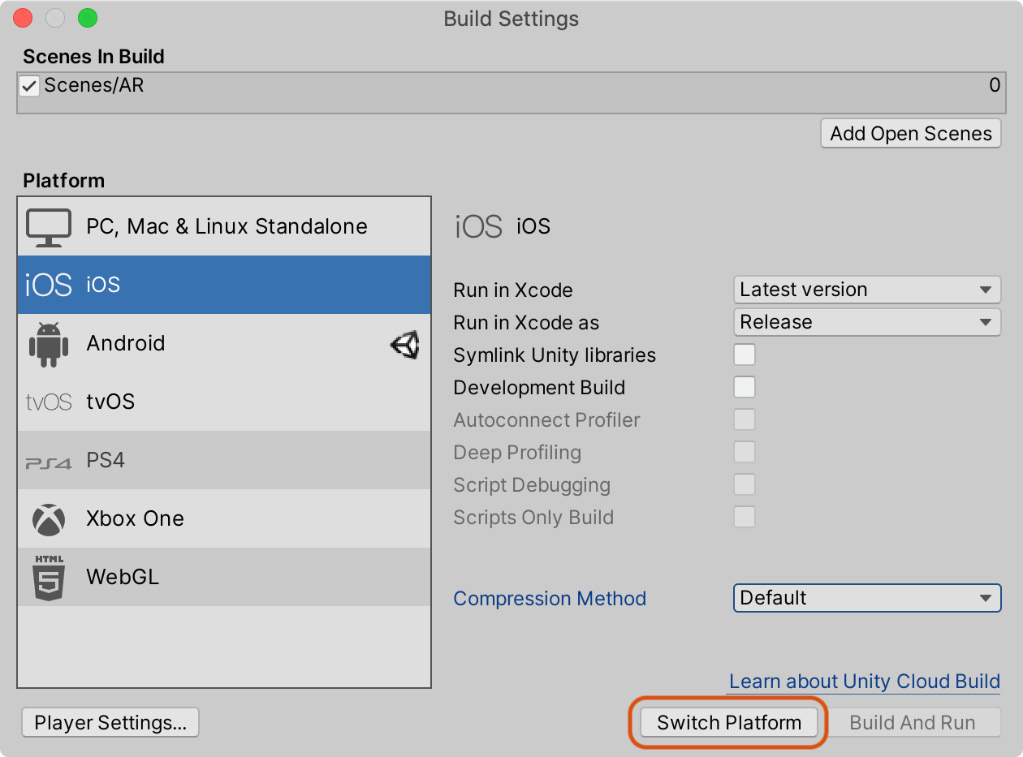 Figure 13.25 – Switching the platform to iOS
