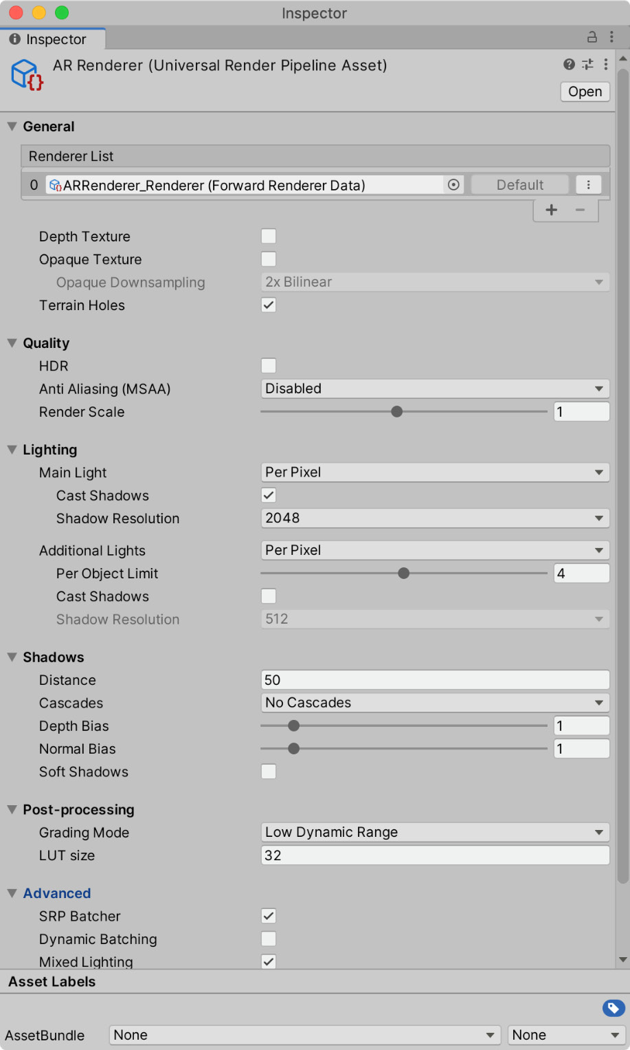 Figure 13.28 – AR Renderer settings
