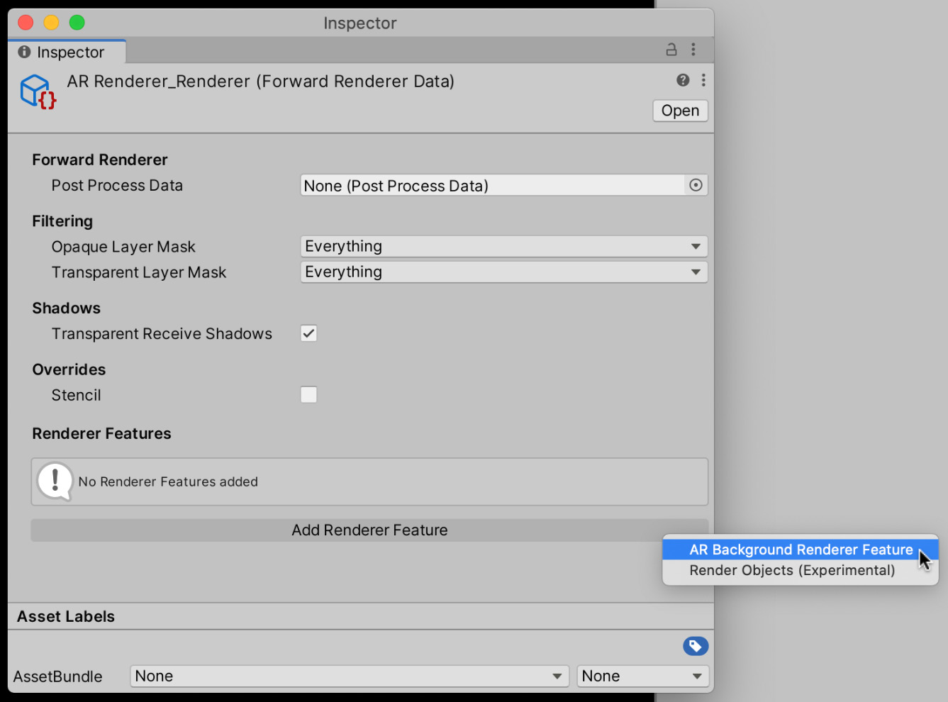 Figure 13.30 – Adding a renderer feature
