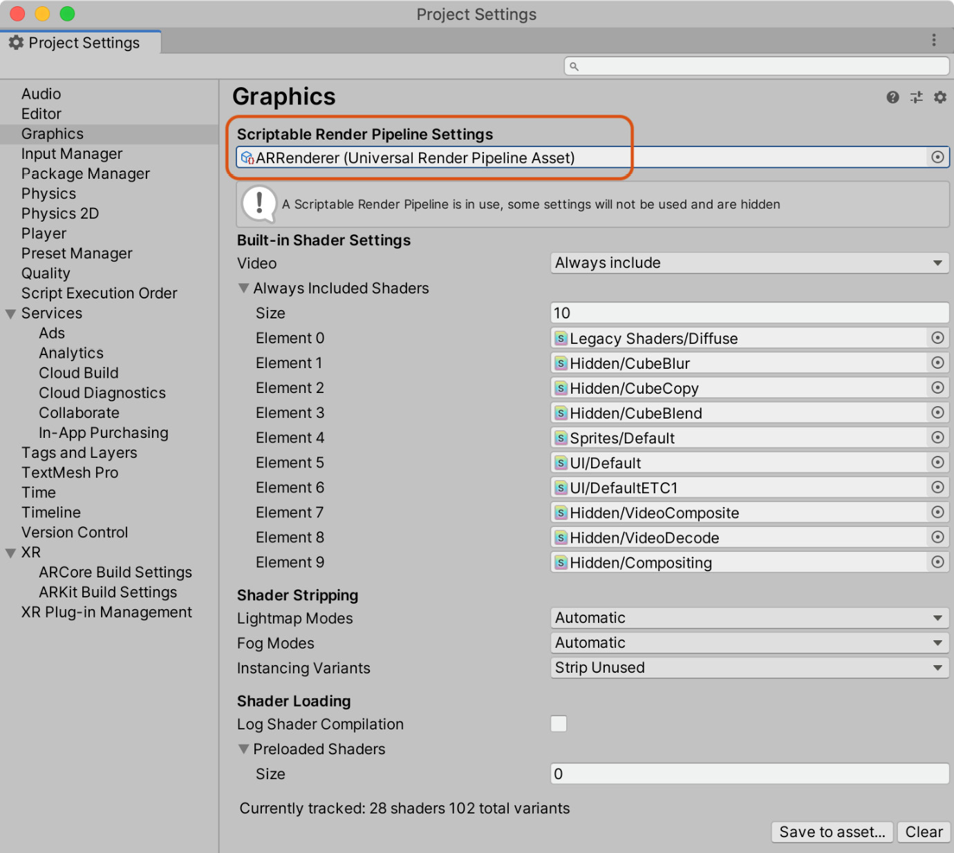 Figure 13.31 – Setting the URP settings
