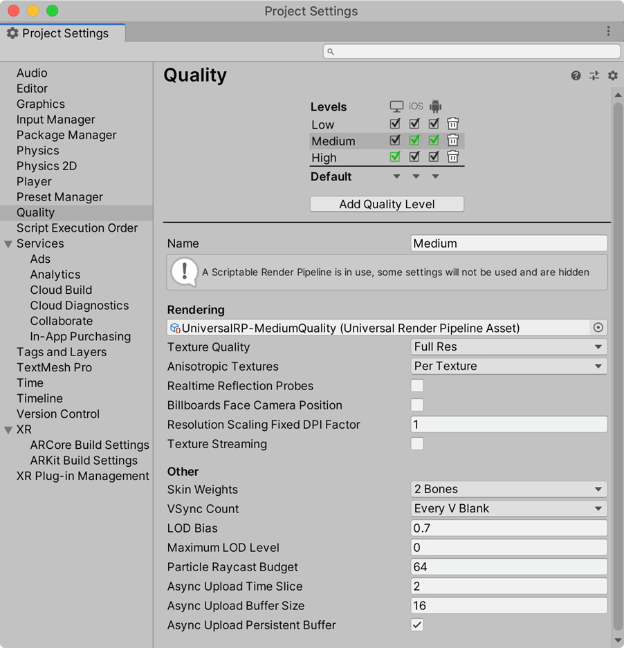 Figure 13.32 – Quality settings
